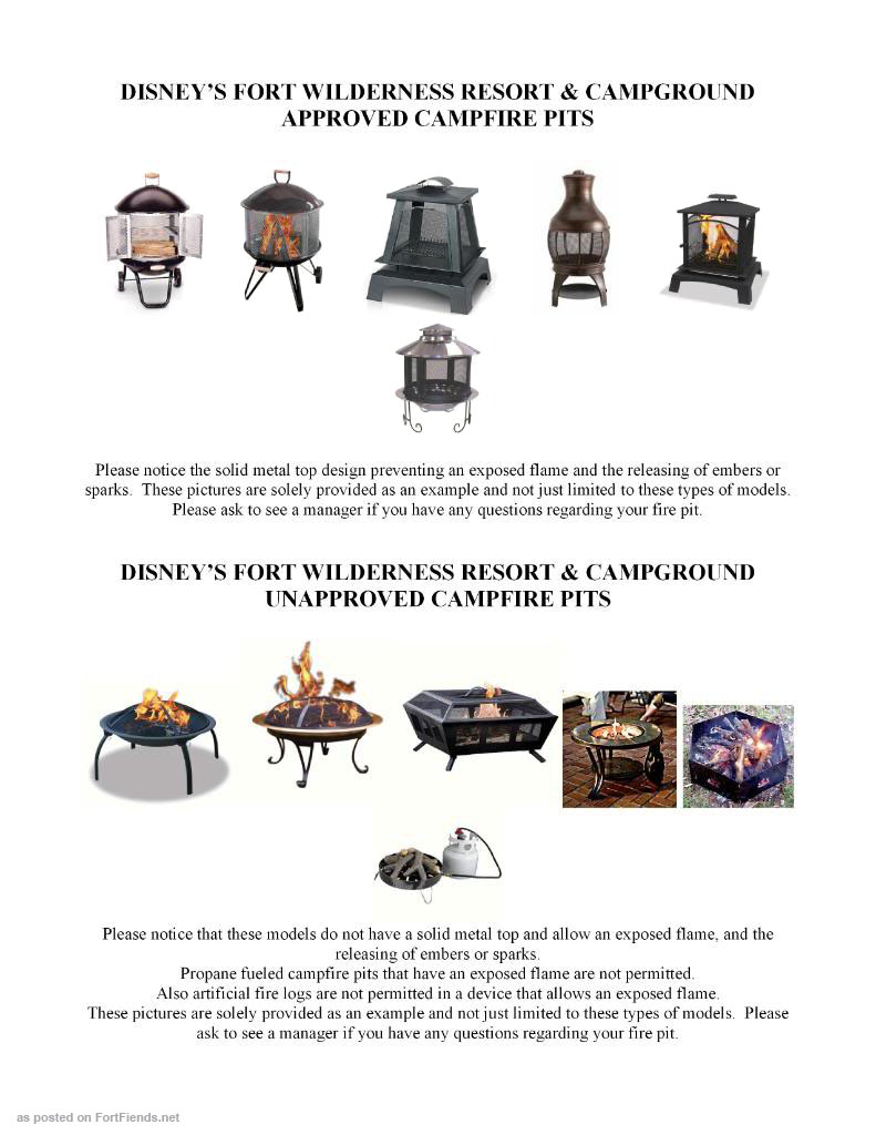 Approved Fire Pits for Fort Wilderness Miscellaneous Fort Fiends